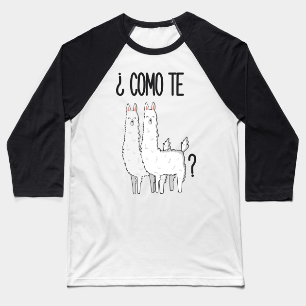 Como Te Llamas? Baseball T-Shirt by Dreamy Panda Designs